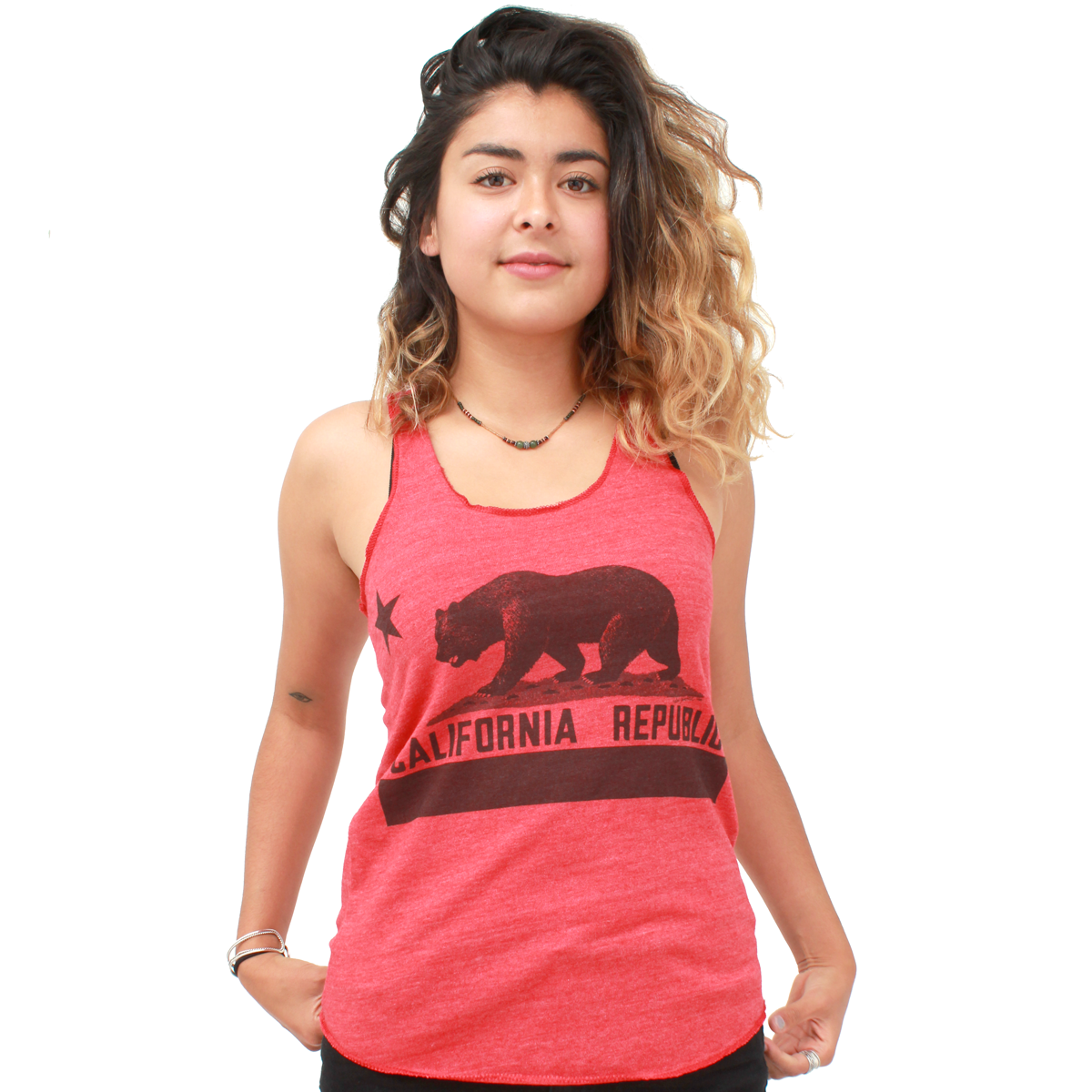 California Republic Vintage Flag Racerback Tank Top