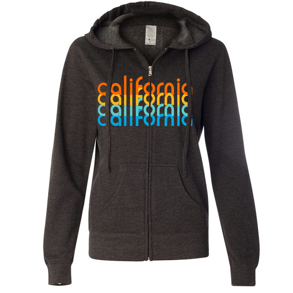 California Rainbow California Ladies Hoodie Republic Stack Clothes Fitted - Zip-Up Lightweight