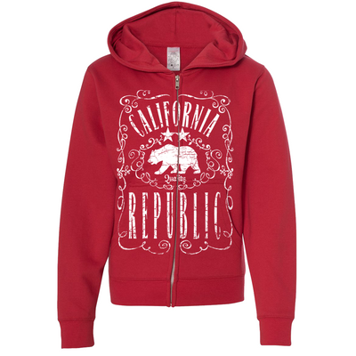 California Republic JD Whiskey Premium Youth Zip Up Hoodie California Republic Clothes