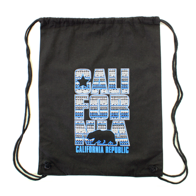 California Republic Aztec Cotton Canvas Drawstring Backpack