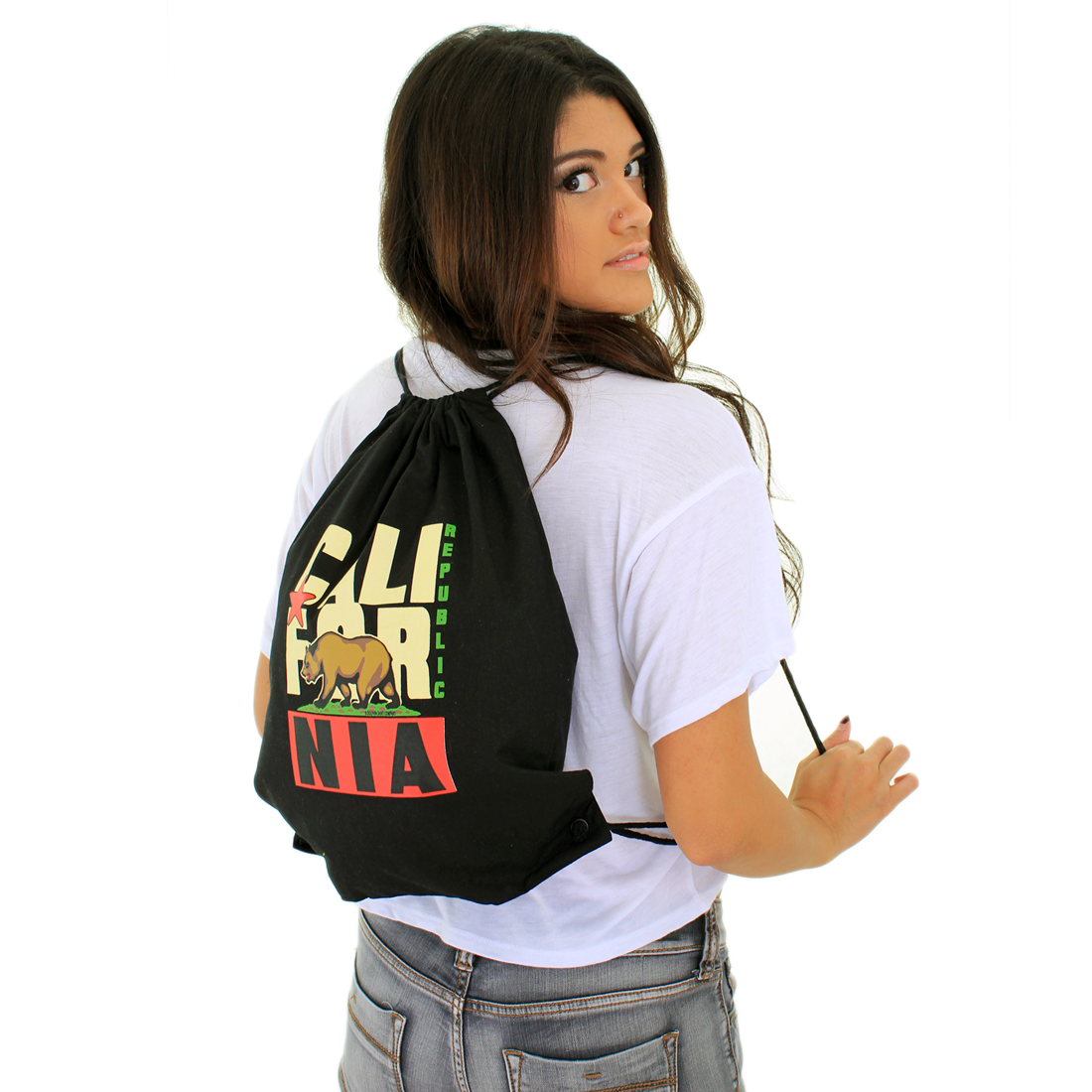 California Republic Original Retro Cotton Canvas Drawstring Backpack