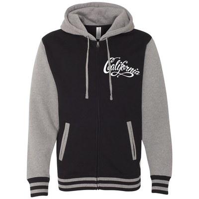 California Varsity Zip-Up Hooded Heavyweight Sweatshirt