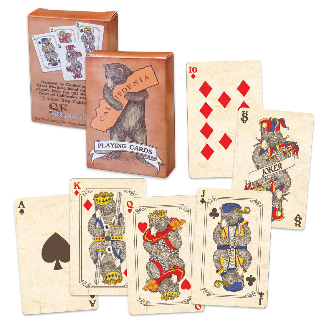 California Bear Hug Playing Cards