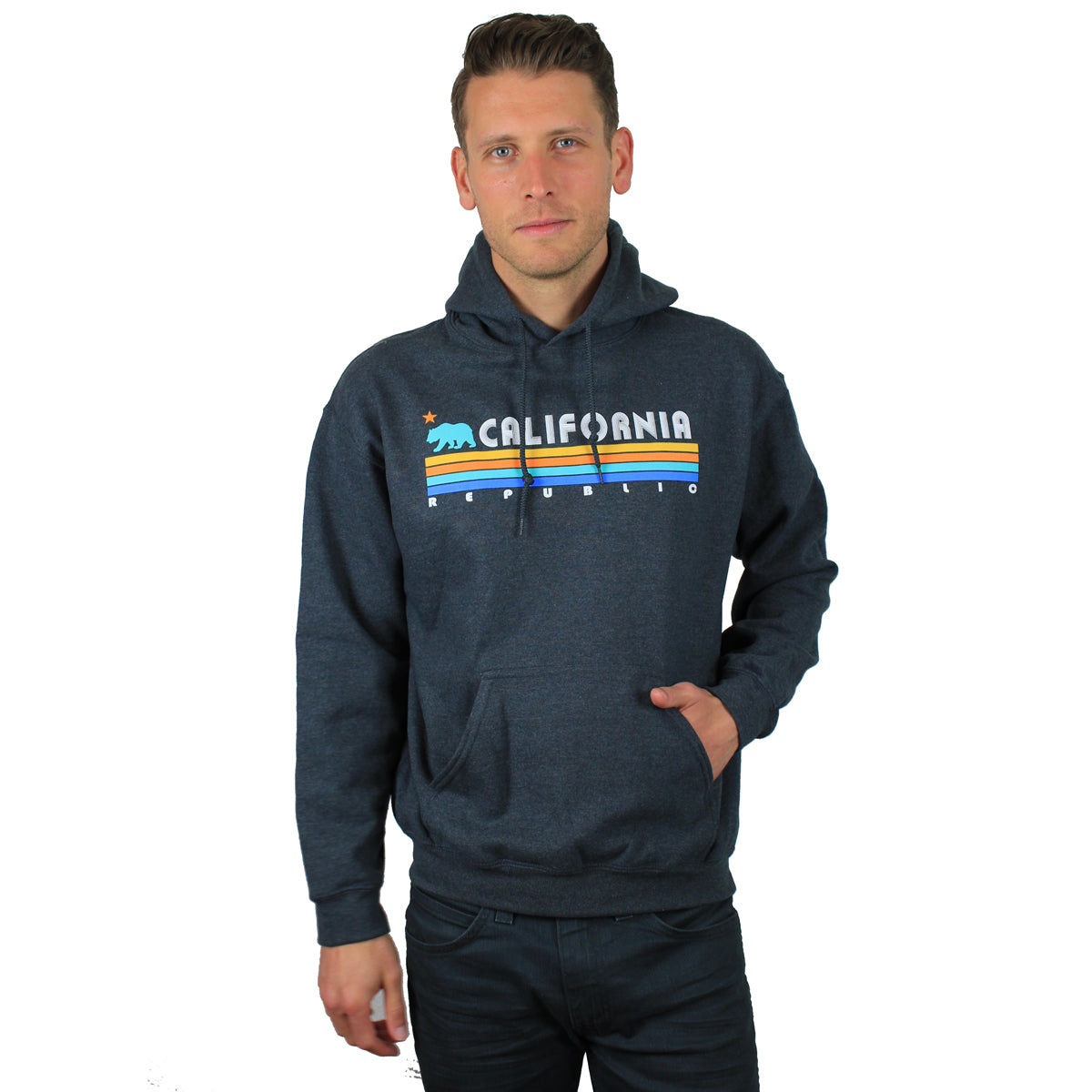 California Republic Vintage Stripe Sweatshirt Hoodie