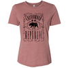 California Republic JD Whiskey Black Print Women's Relaxed Jersey Tee