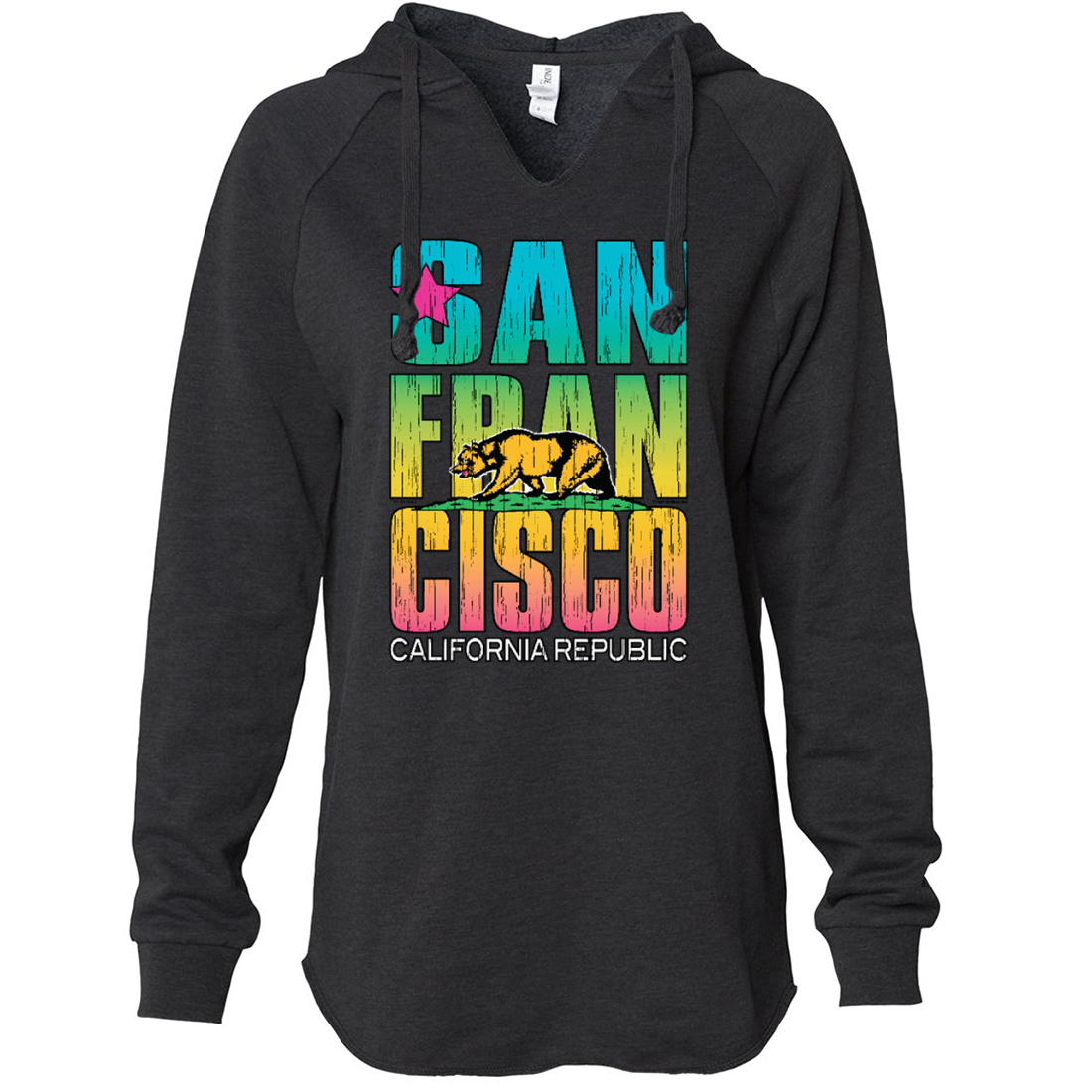 San Francisco California Neon Rainbow Asst Colors T-shirt/tee - California  Republic Clothes