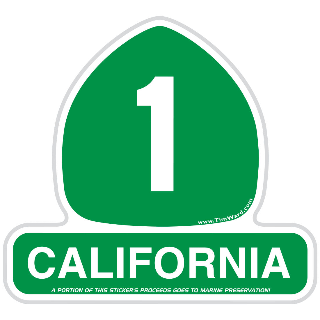 California Highway 1 sign sticker - California Republic Clothes